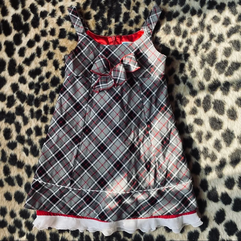 The Children’s Place red and gray plaid dress